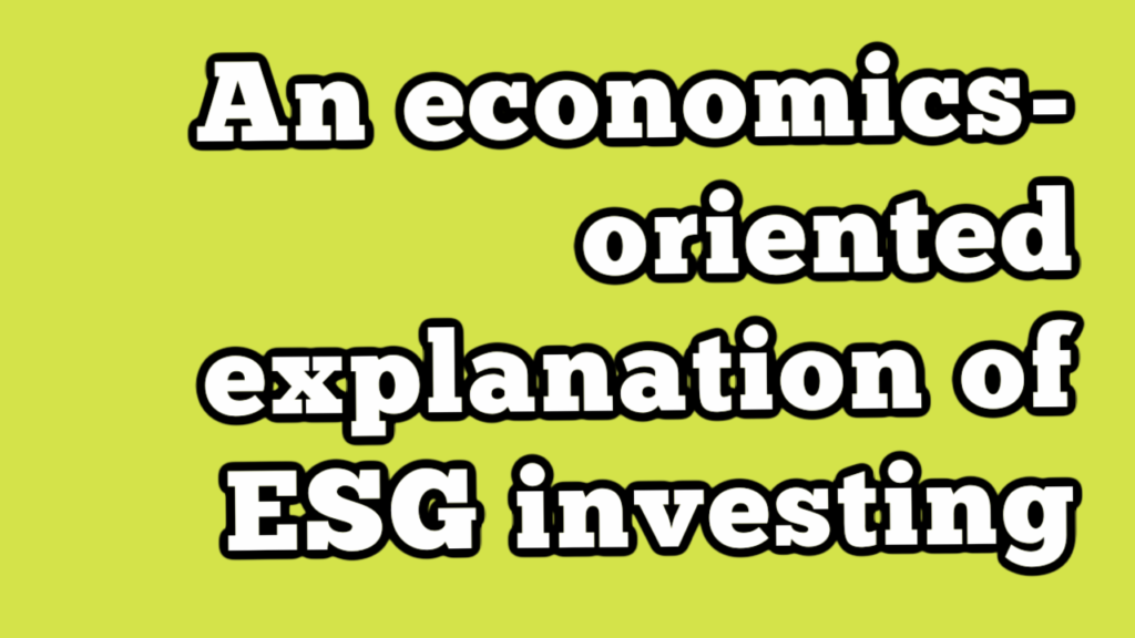 Economics ESG Investing YouTube Thumbnail