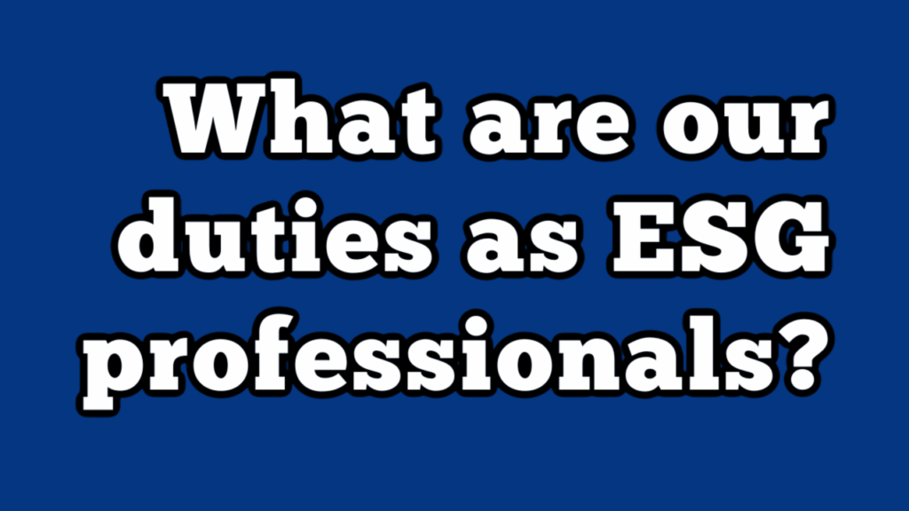 Duties ESG Pros YouTube Thumbnail