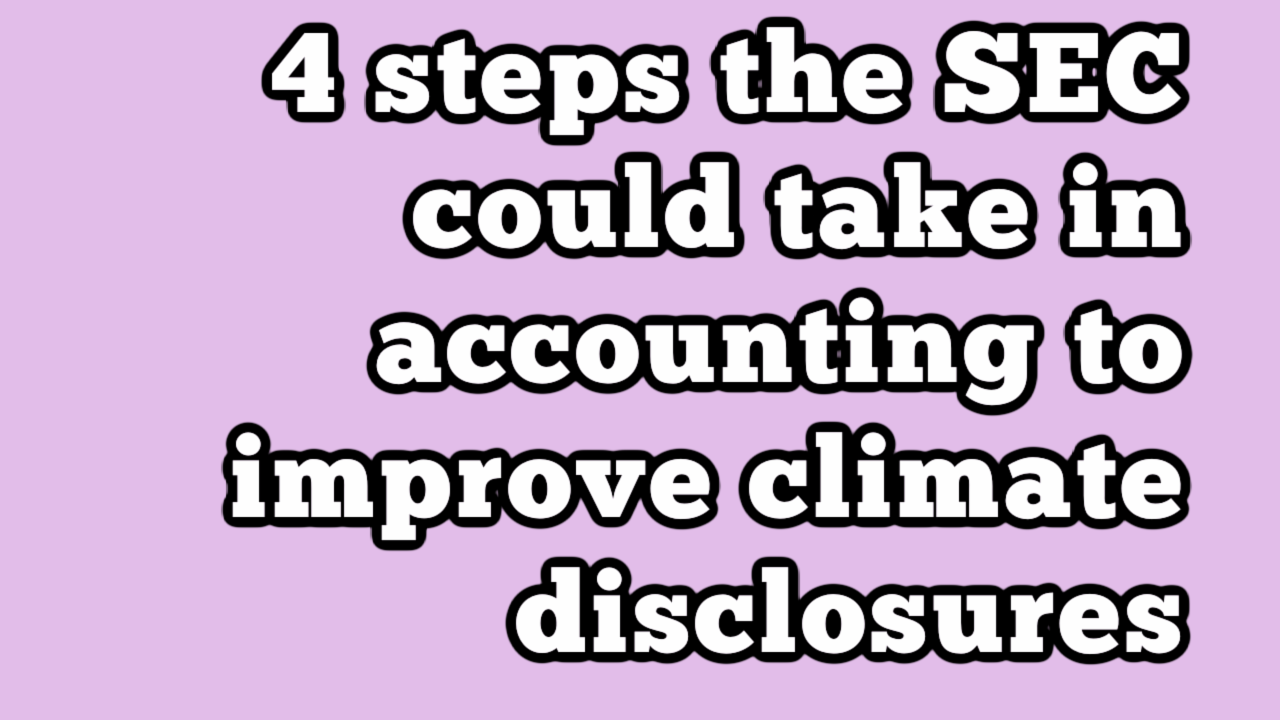 4 steps the SEC could take in accounting to improve climate disclosures ...