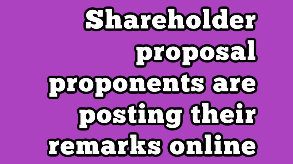 Shareholder Proponents YouTube Thumbnail Shareholder Proponents YouTube Thumbnail