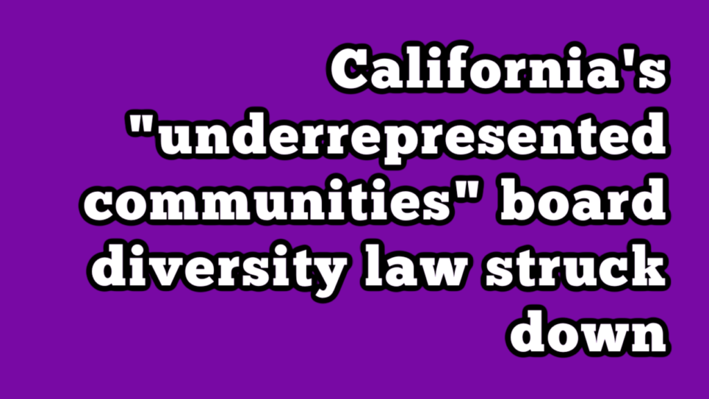 Cal Bd Diversity Law Struck YouTube Thumbnail