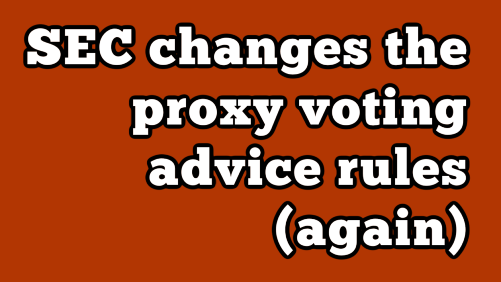 SEC Proxy Advisor Changes YouTube Thumbnail SEC Proxy Advisor Changes YouTube Thumbnail