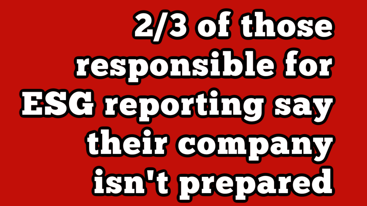 2/3 of those responsible for ESG reporting say their company isn't ...