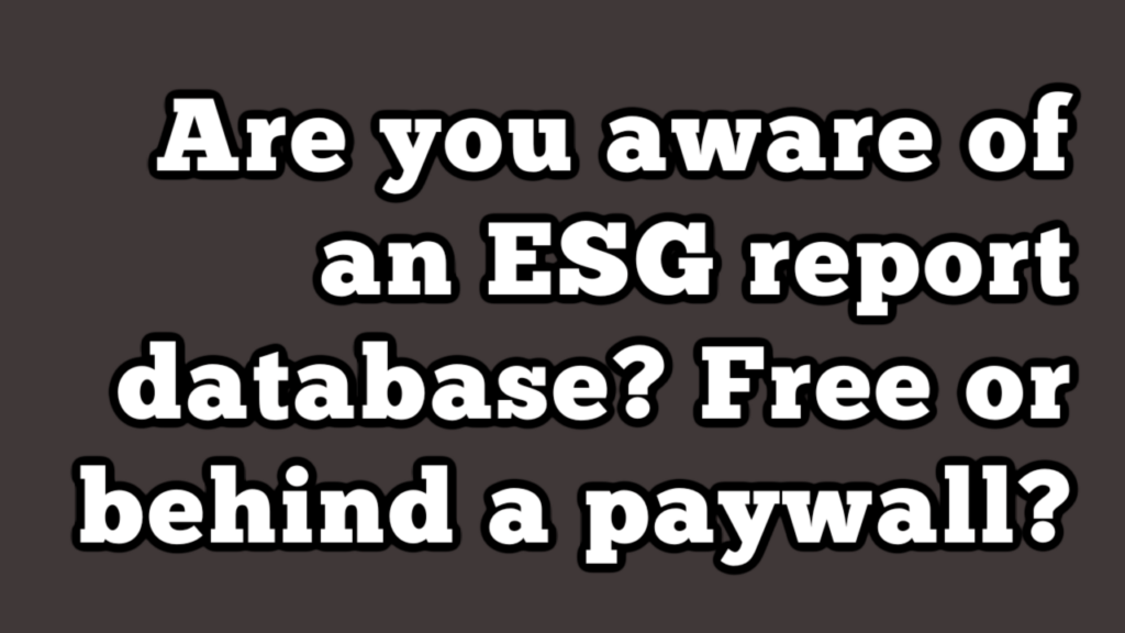 ESG Report Database YouTube Thumbnail